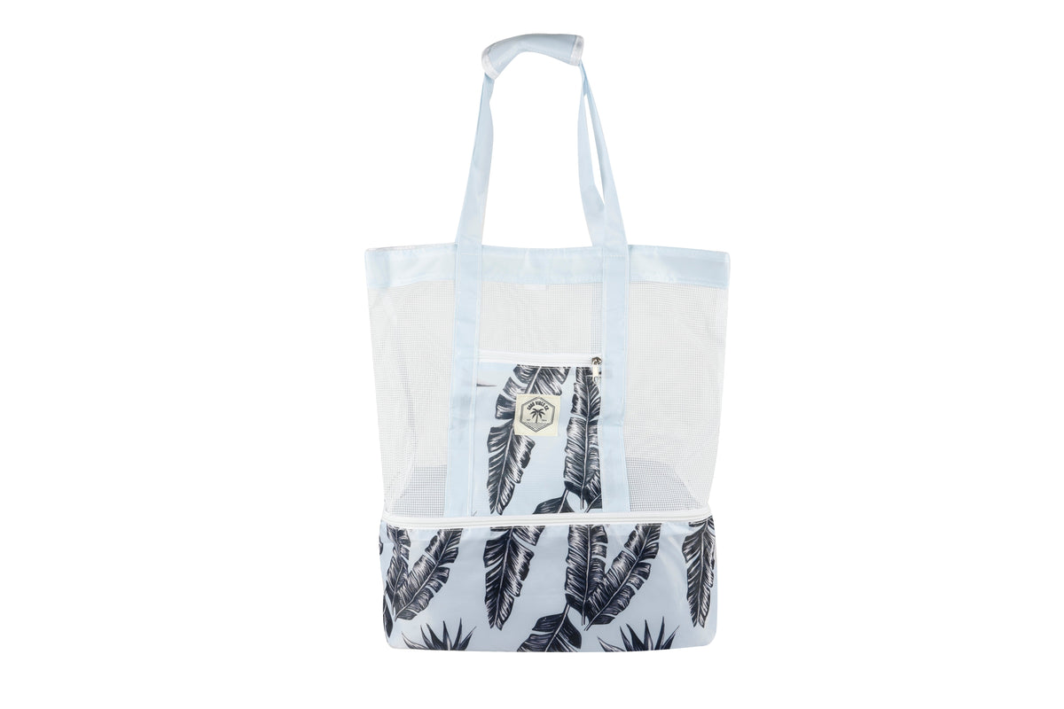 Good Vibes™ 2 in 1 Insulated Beach Cooler Bag, 2 Compartments, Mesh Top, Zipped Pocket - Havana - view 3