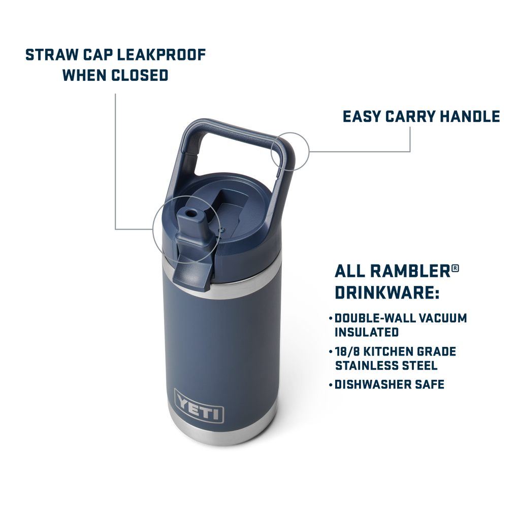 Rambler Jr 12 oz (355 ml) Kids' Bottle - Navy - straw