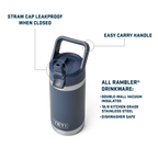 Rambler Jr 12 oz (355 ml) Kids' Bottle - Navy - straw