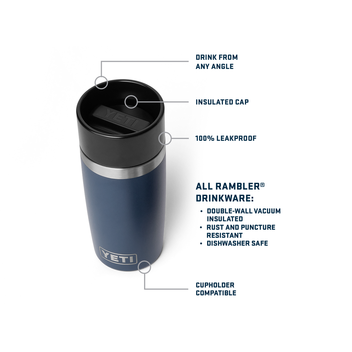Rambler 12 oz (355 ml) Travel Bottle - Navy