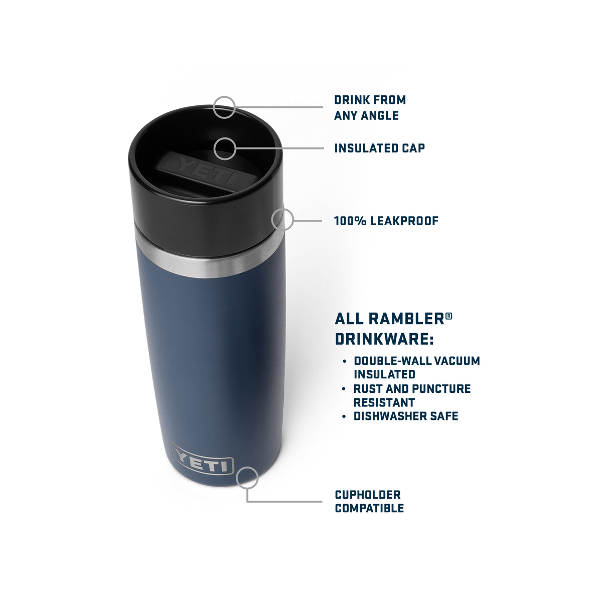 Rambler 16 oz (473 ml) Travel Bottle - Navy