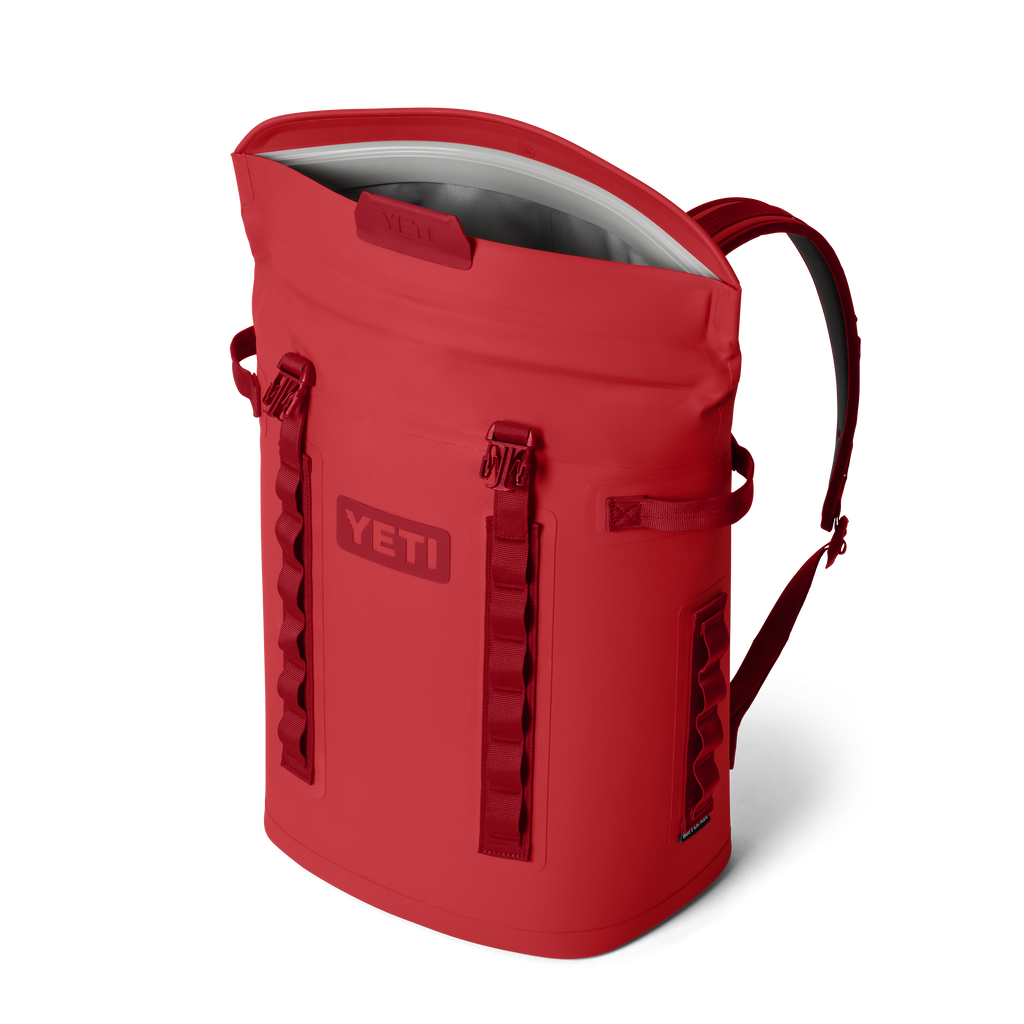 Hopper M20 Backpack Soft Cooler - Rescue Red - open view
