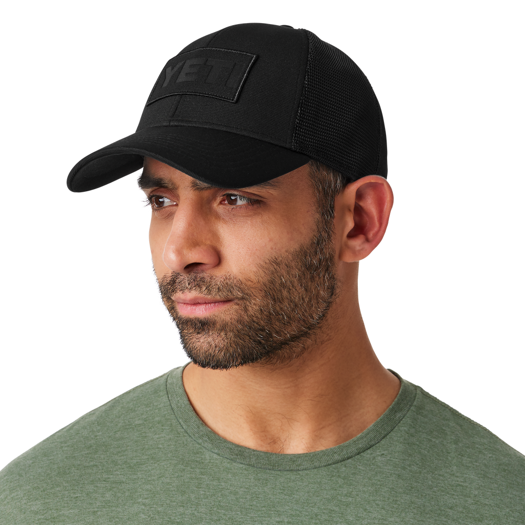 YETI Logo Patch Low Pro Trucker Hat Black