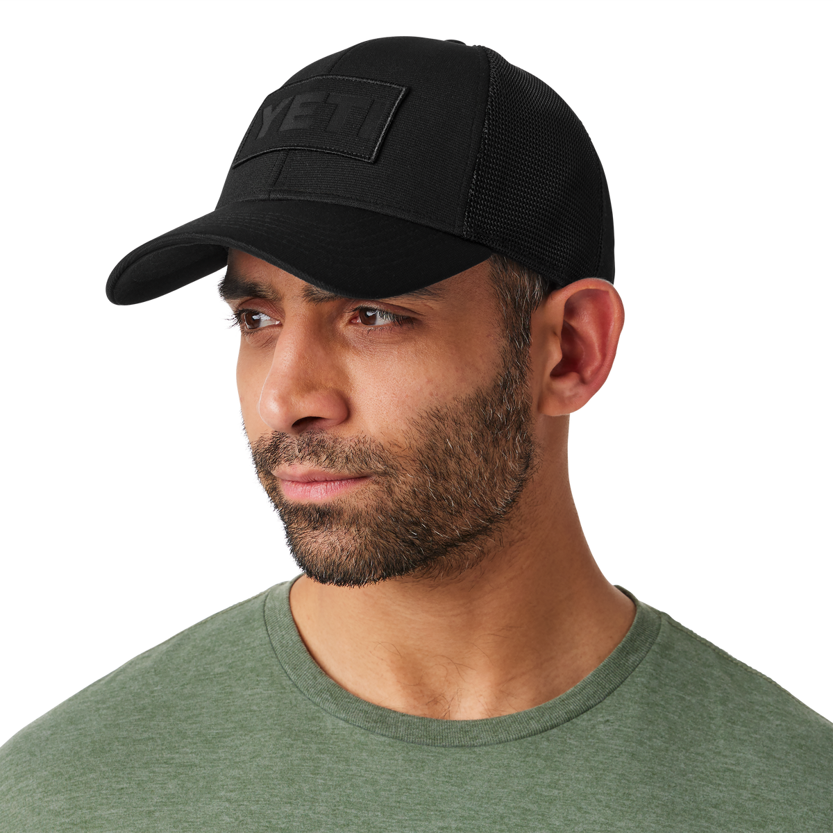 YETI Logo Patch Low Pro Trucker Hat Black
