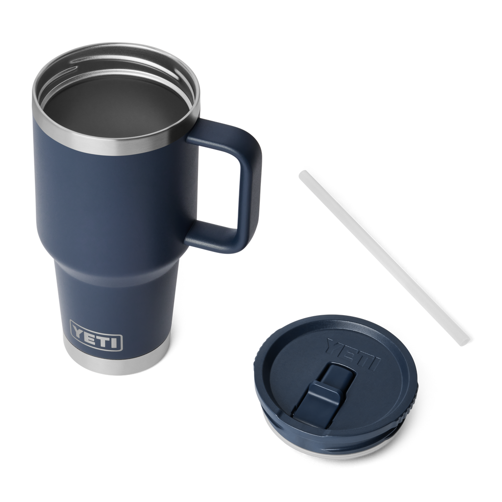 Rambler 30 oz (887 ml) Travel Straw Mug - Navy - lid