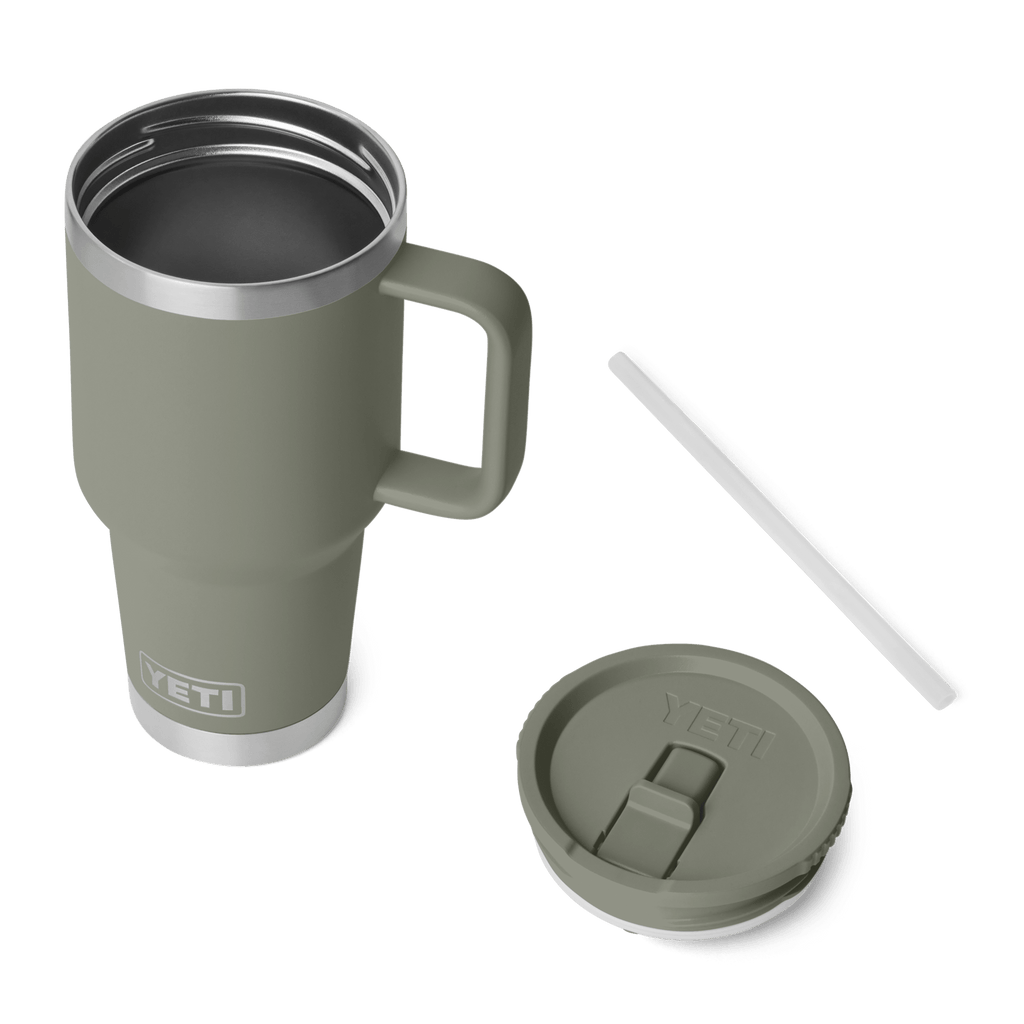 Rambler 30 oz (887 ml) Travel Straw Mug - Pampa Green - lid