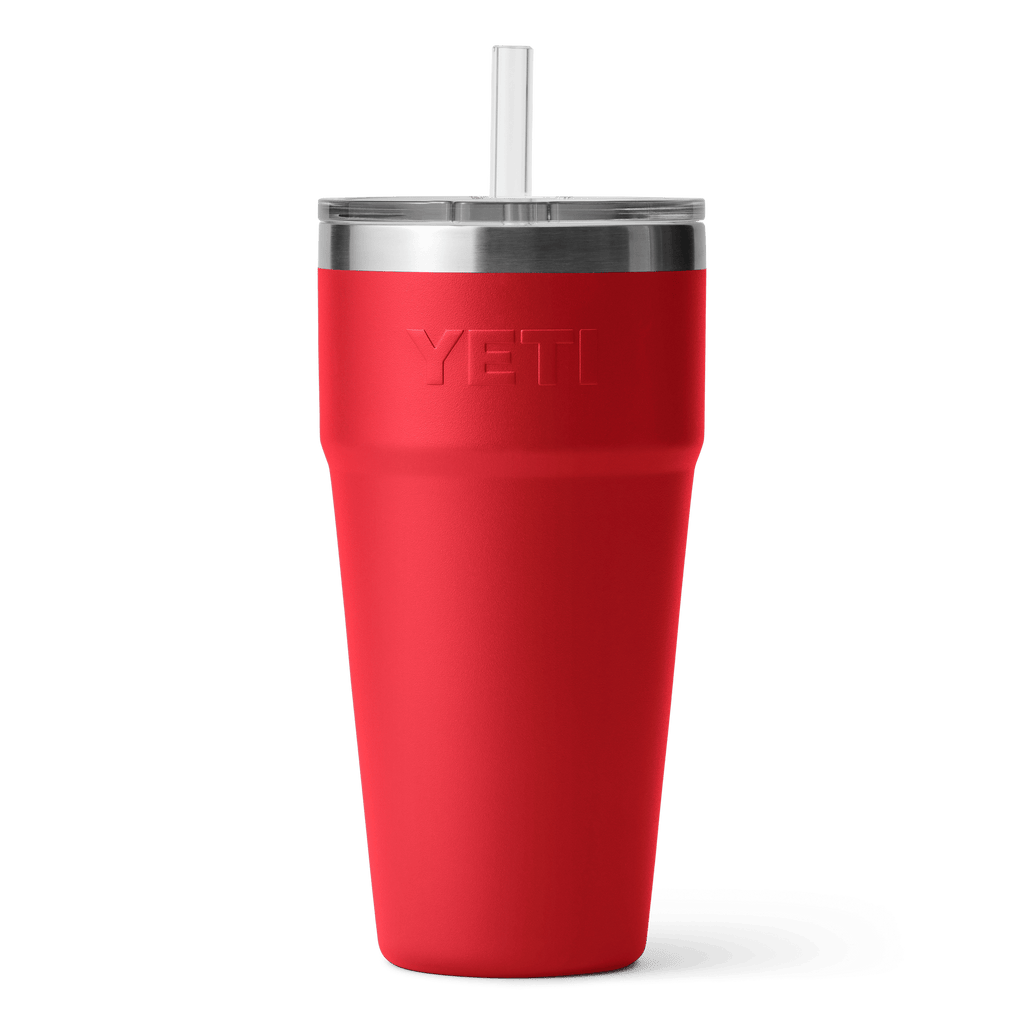 Rambler 26 oz (769 ml) Straw Stackable Cup - Rescue Red - back view
