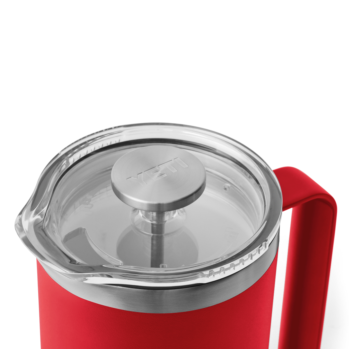 Rambler 34 oz (1 L) French Press - Rescue Red - top view