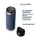 Rambler 26 oz (769 ml) Bottle With Chug Cap - Navy
