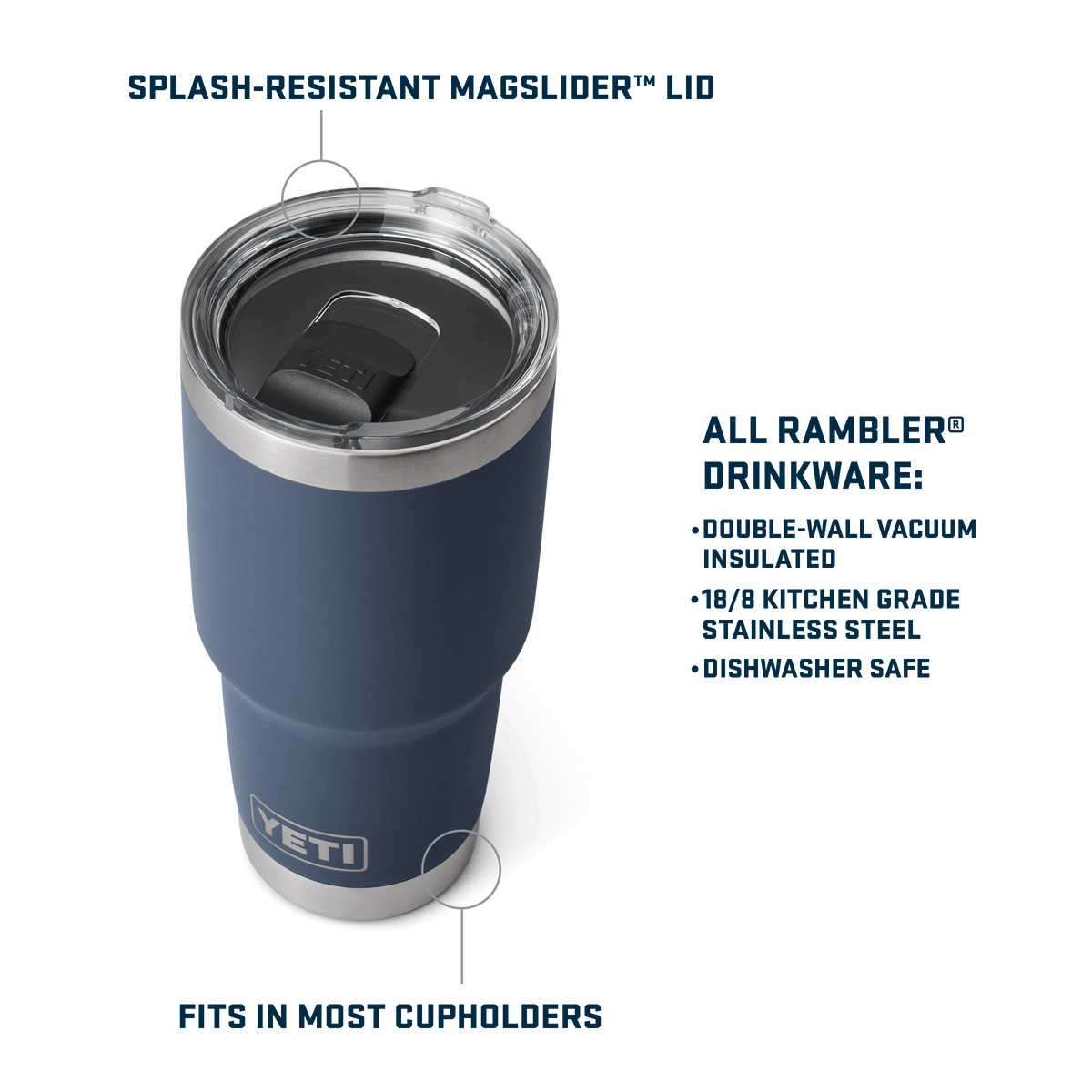 Rambler 30 oz (887 ml) Tumbler - Navy