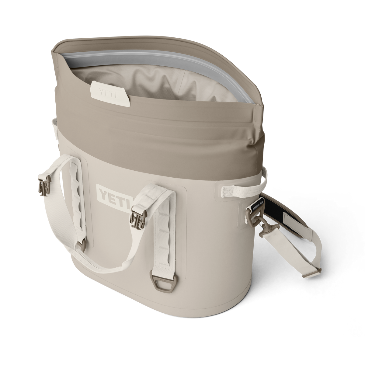 Hopper M30 Tote Soft Cooler - Cape Taupe - open view