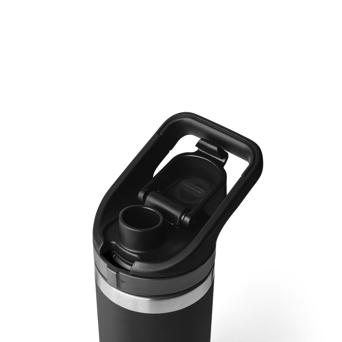Rambler Bottle Flip Chug Cap - Black - open view
