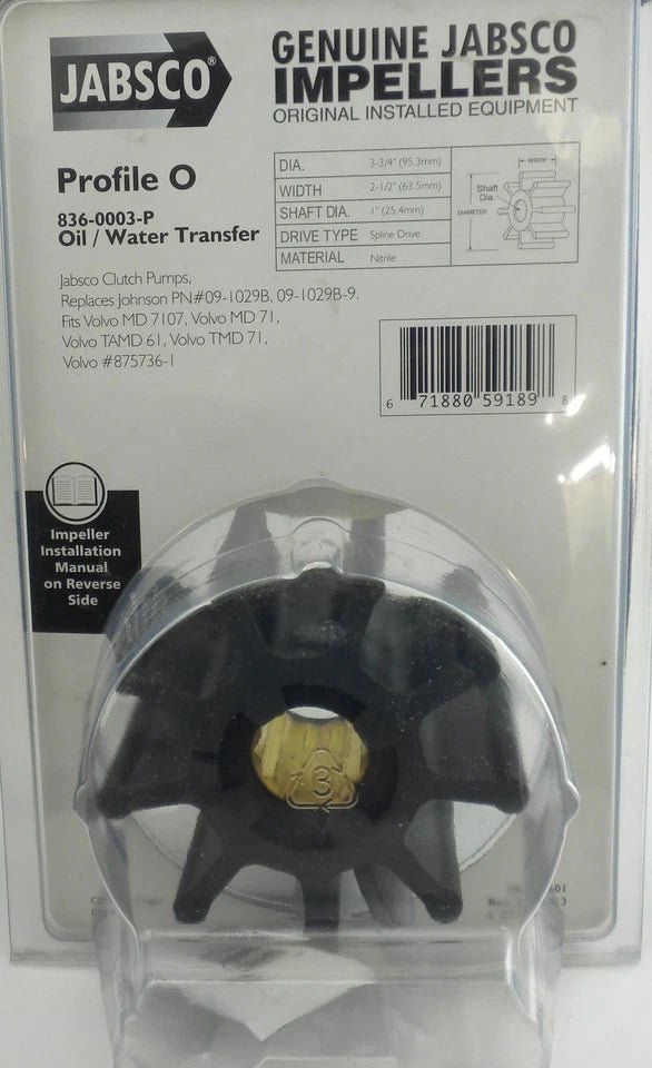 836-0003P Jabsco Impeller Nitrile - view 3