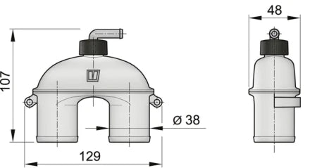 VETUS Anti Syphon device with hose (incl. 2 m hose and skin fitting), for Ø 38 mm hose ASD38H - view 4