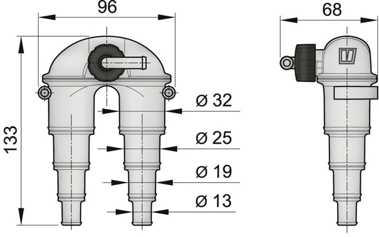 VETUS Anti Syphon Device with hose (incl. 4 m hose and skin fitting), for Ø 13 - 32 mm hose ASDH - view 2