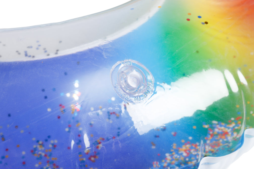 SWIM RING 78CM TRANSPARENT RAINBOW DESIGN WITH GLITTER - view 3