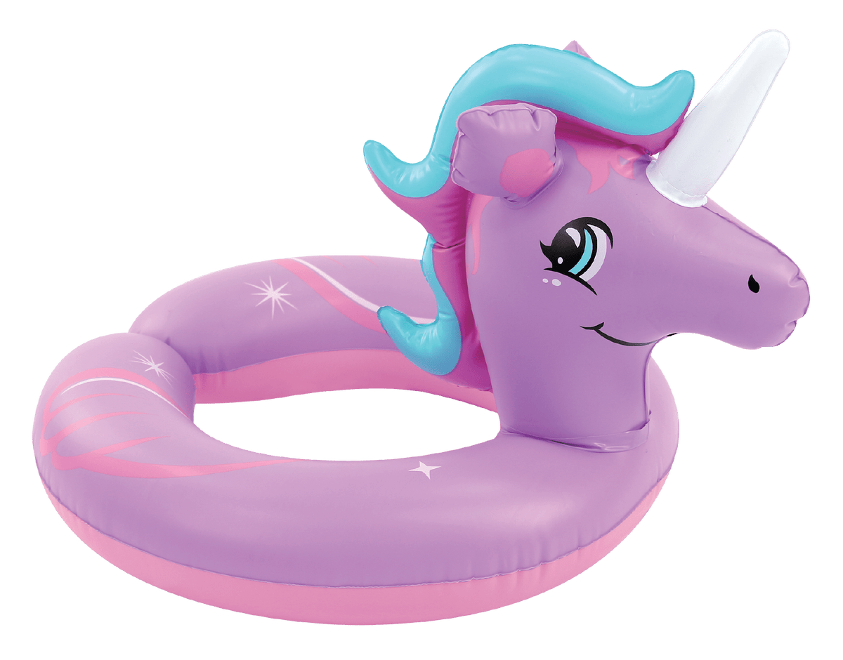 Inflatable Pink Unicorn Split Swim Ring 51cm - Ages 3+