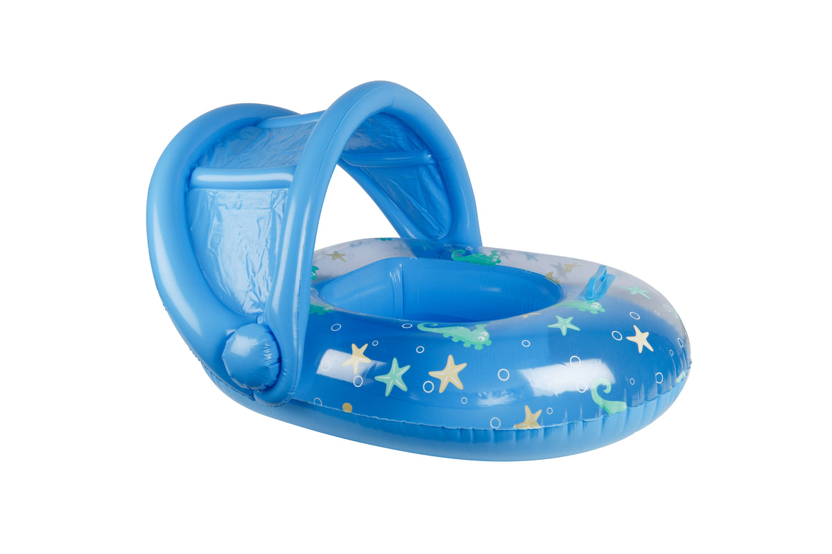 Inflatable Sealife Baby Float with Canopy Blue 90x76cm - Age 1-2yrs - view 3