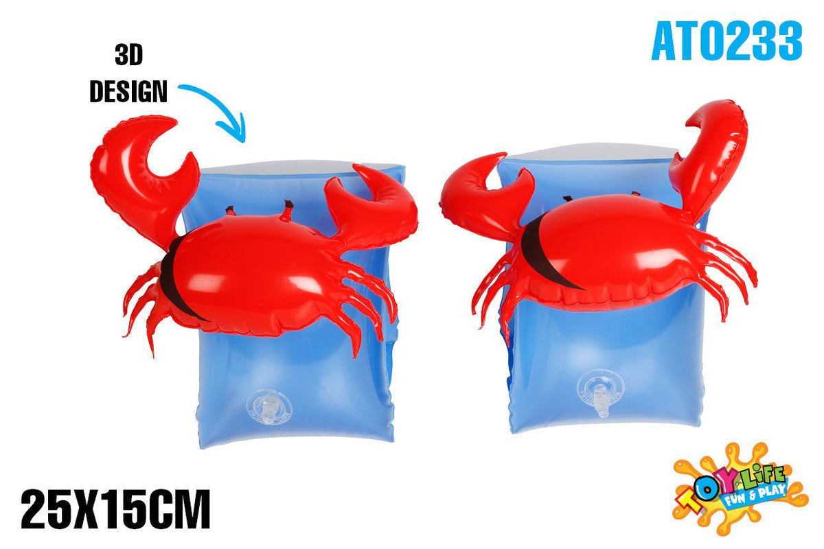 Inflatable 3D Crab Design Armbands Set of 2 - Age 3-6yrs  25x15cm - view 2