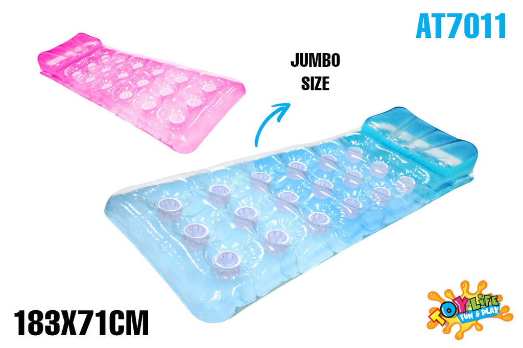 Inflatable Air Mattress 183x71cm - Pink or Blue - view 3