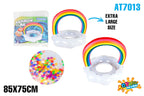 Extra Large Inflatable Rainbow Swim Ring 85x75cm - Ages 6+ - view 4