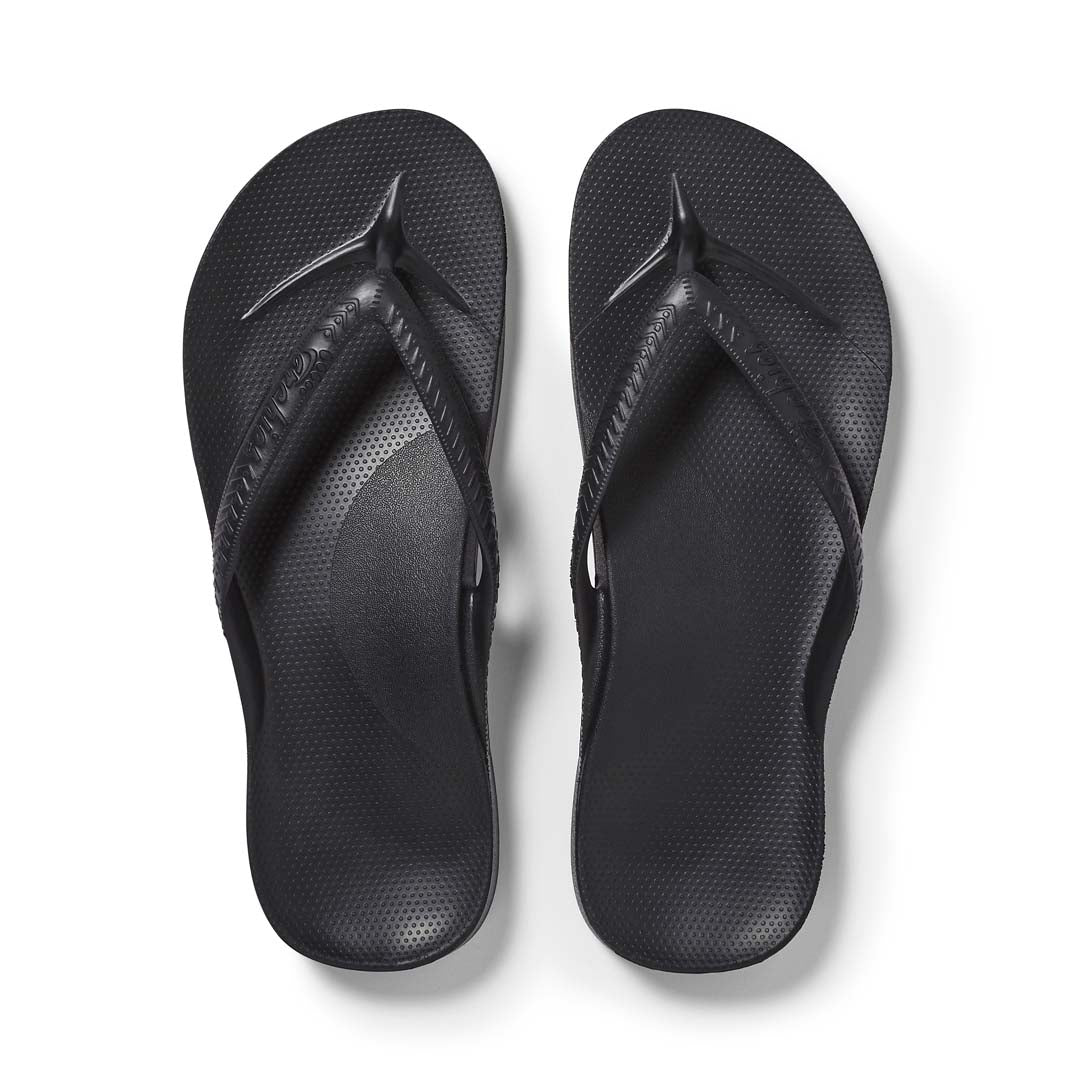Archies Arch Support Thongs - Classic - Black
