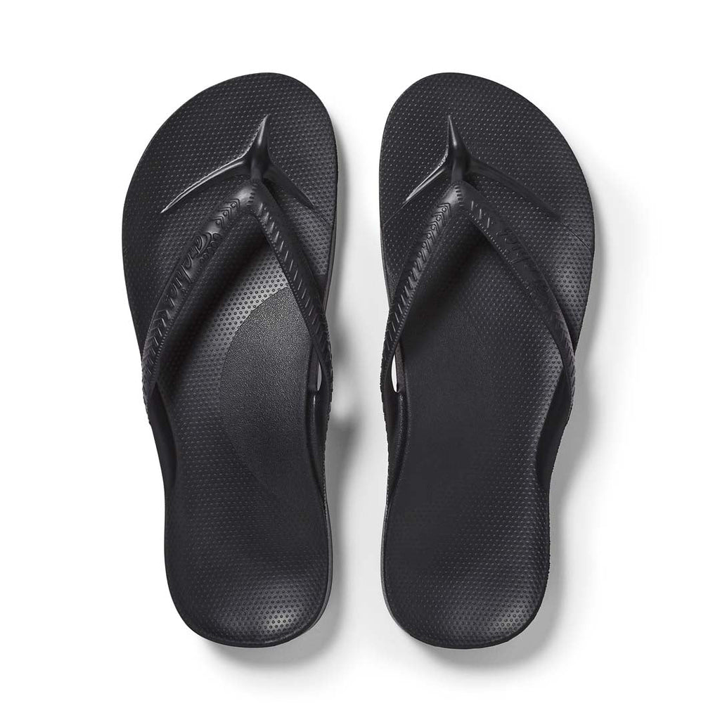 Archies Kids Arch Support Thongs - Black