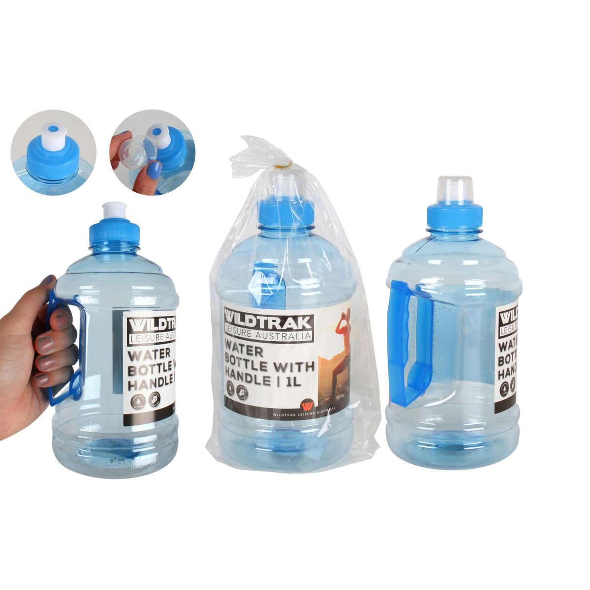 Wildtrak 1L Pop top Hydration Water Bottle with Easy Grip Handle - view 4