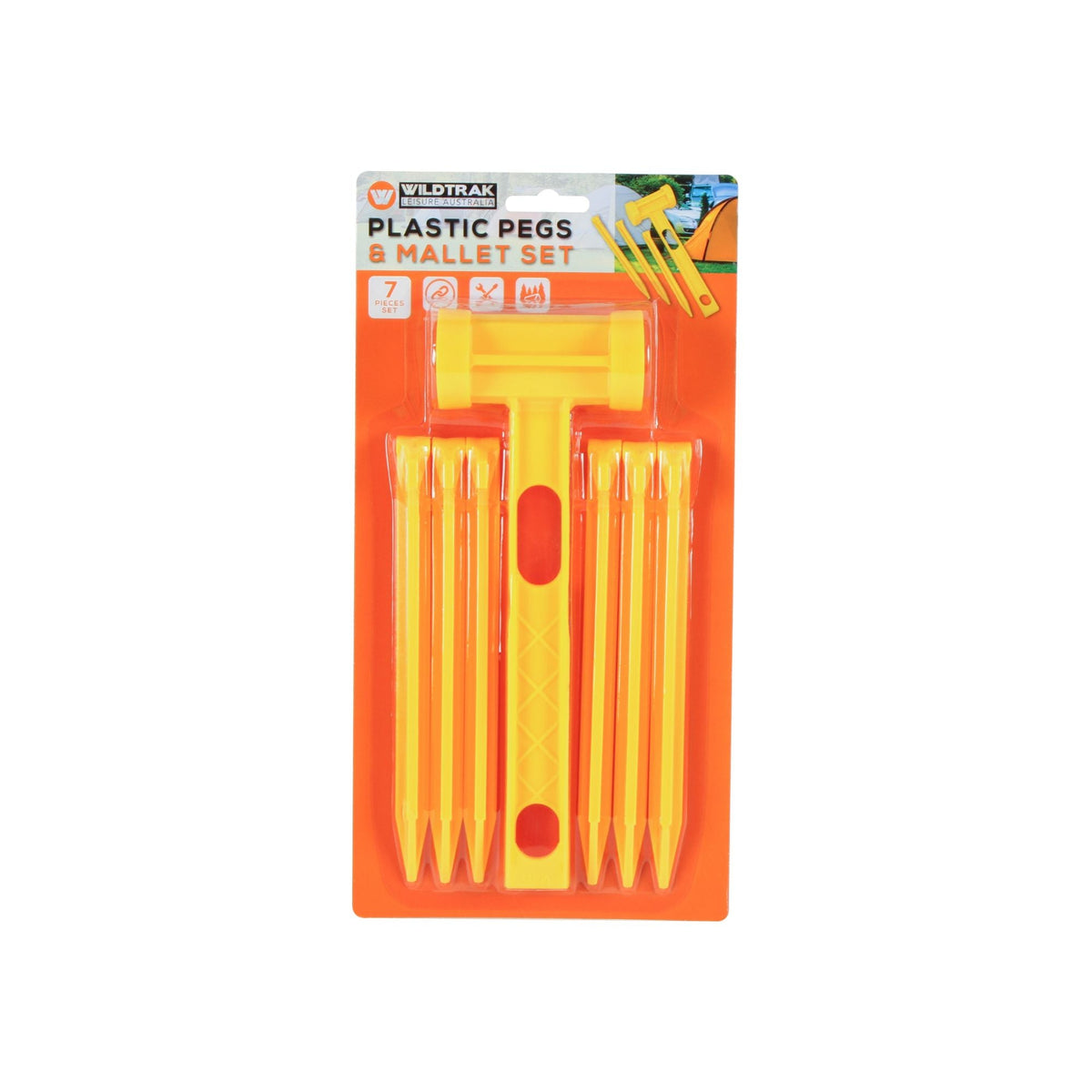 Wildtrak 7pc Plastic Pegs and Mallet Set - view 6