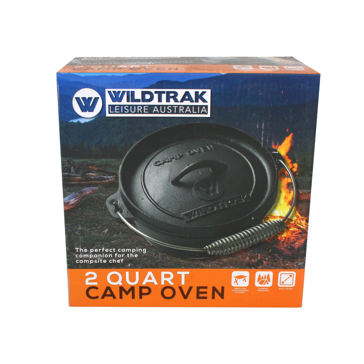 Wildtrak 2 Quart Heavy-duty Round Camp Oven with Lip and Handle, Pre-Seasoned - view 7
