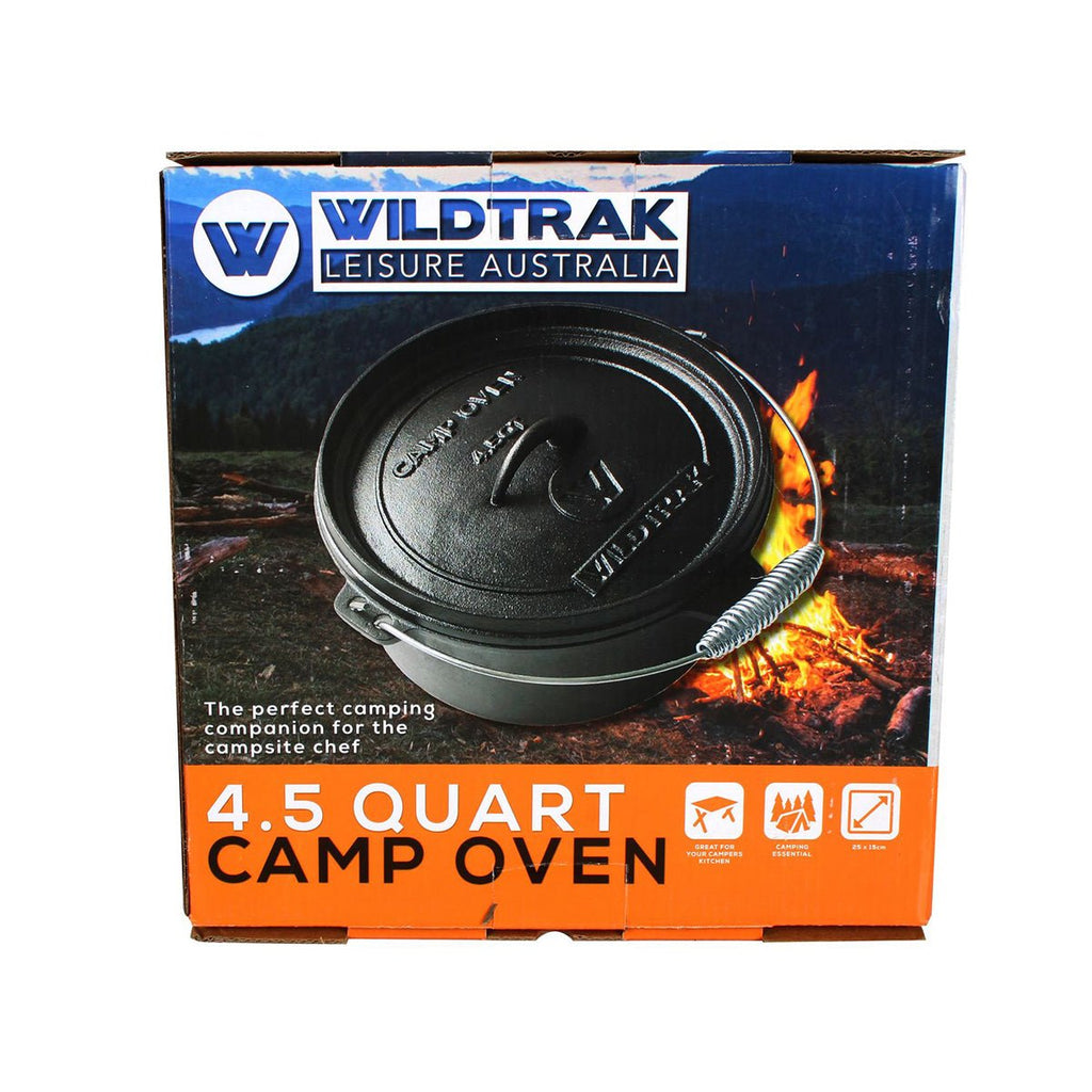 Wildtrak 4.5 Quart Heavy-duty Round Camp Oven Pre-Seasoned with Lip & Handle - view 7