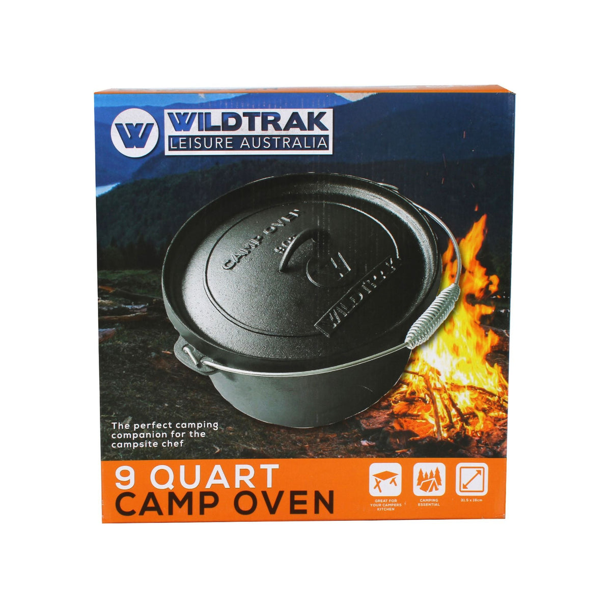 Wildtrak 9 Quart Heavy-duty Round Camp Oven with Lip and Handle, Pre-Seasoned - view 14