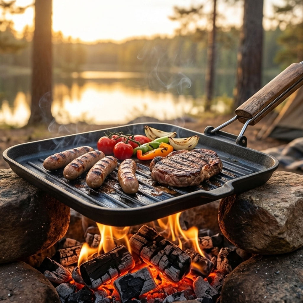 Wildtrak Cast Iron Pre-Seasoned Skillet/Grill Pan with Wooden Handle 24X24cm - view 2