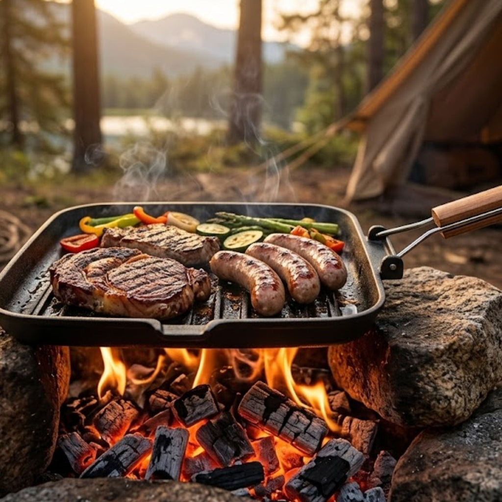 Wildtrak Cast Iron Pre-Seasoned Skillet/Grill Pan with Wooden Handle 24X24cm - view 4