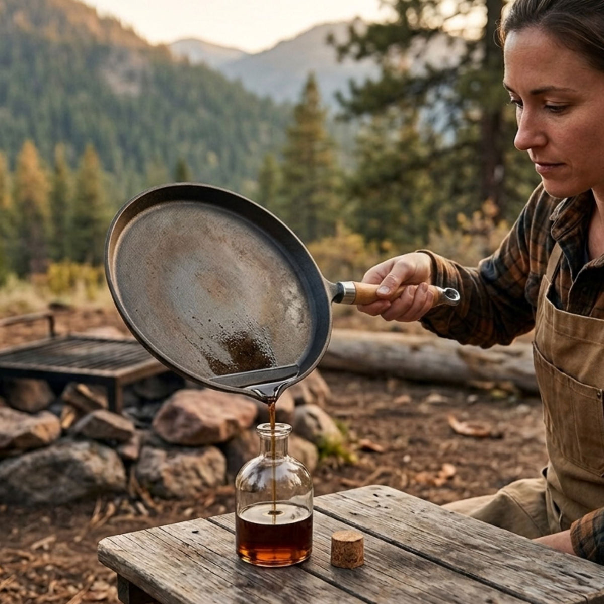 Wildtrak 29cm Round Pre-seasoned Cast Iron Skillet/Grill Pan with Wooden Handle - view 2
