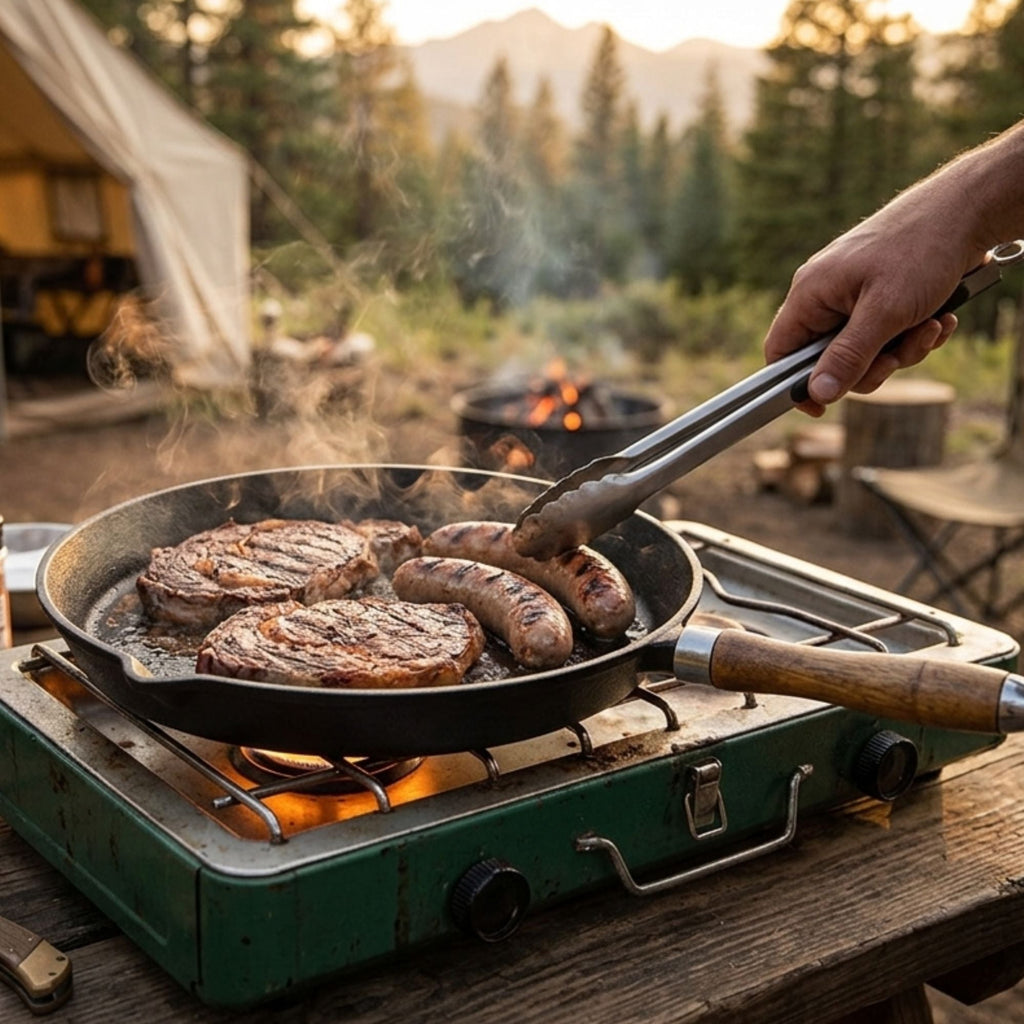 Wildtrak 29cm Round Pre-seasoned Cast Iron Skillet/Grill Pan with Wooden Handle - view 5