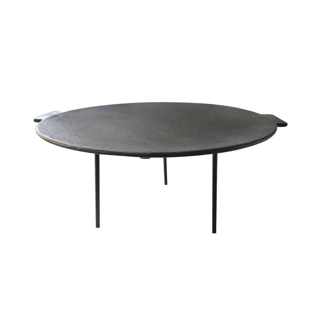 Wildtrak Pre-Seasoned Round Cast Iron BBQ Plate with Removable Legs 45cm