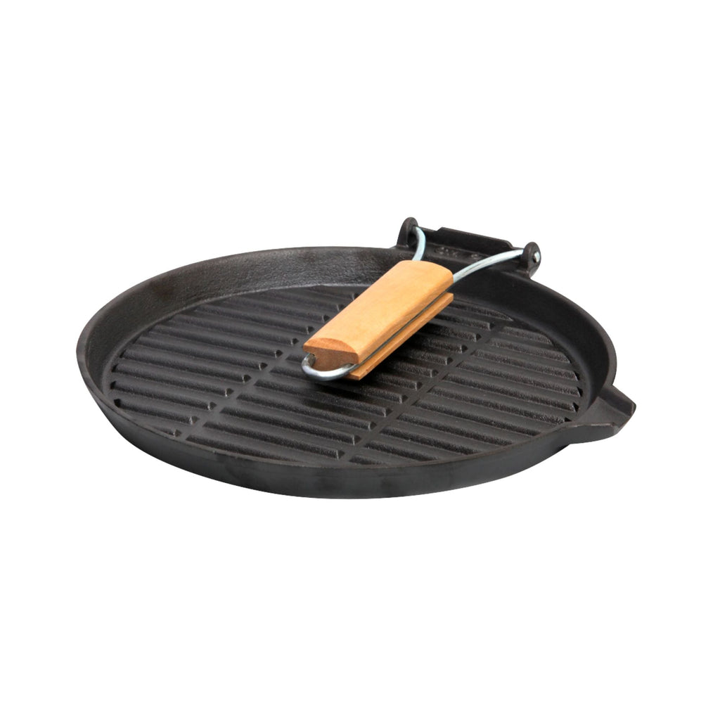 Wildtrak 24cm Round Cast Iron Pre-Seasoned Skillet/Grill Pan with Wooden Handle - view 4