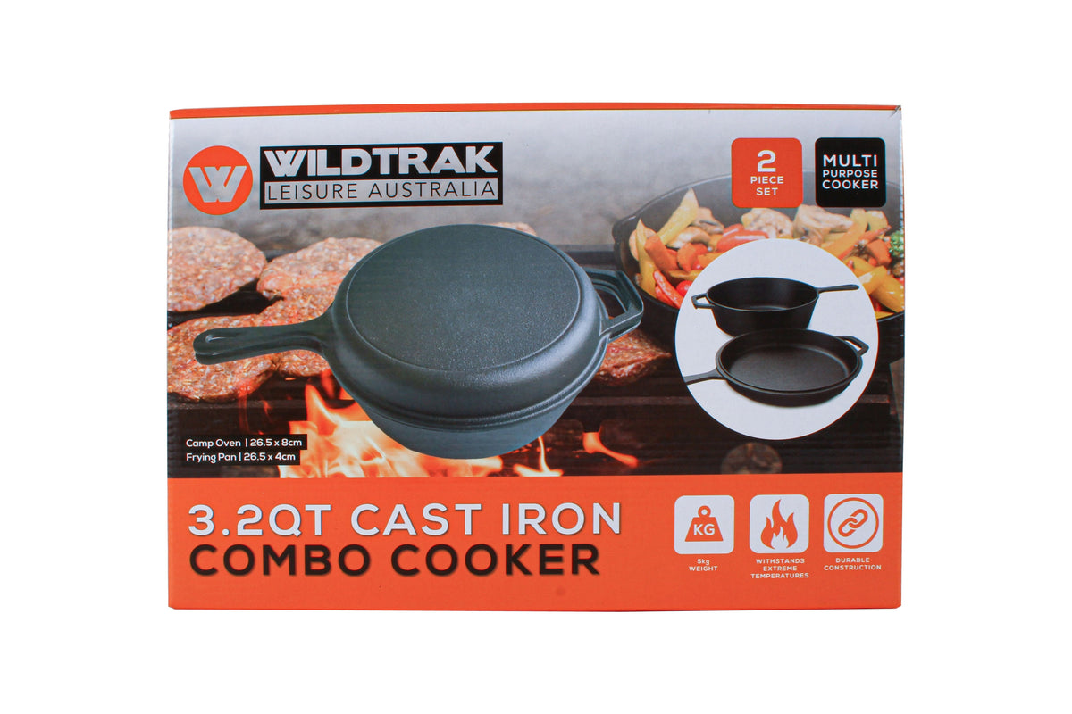 Wildtrak 3.2 Quart Pre-Seasoned Cast Iron 2in1 Combo Cooker 26.5x4cm - view 10