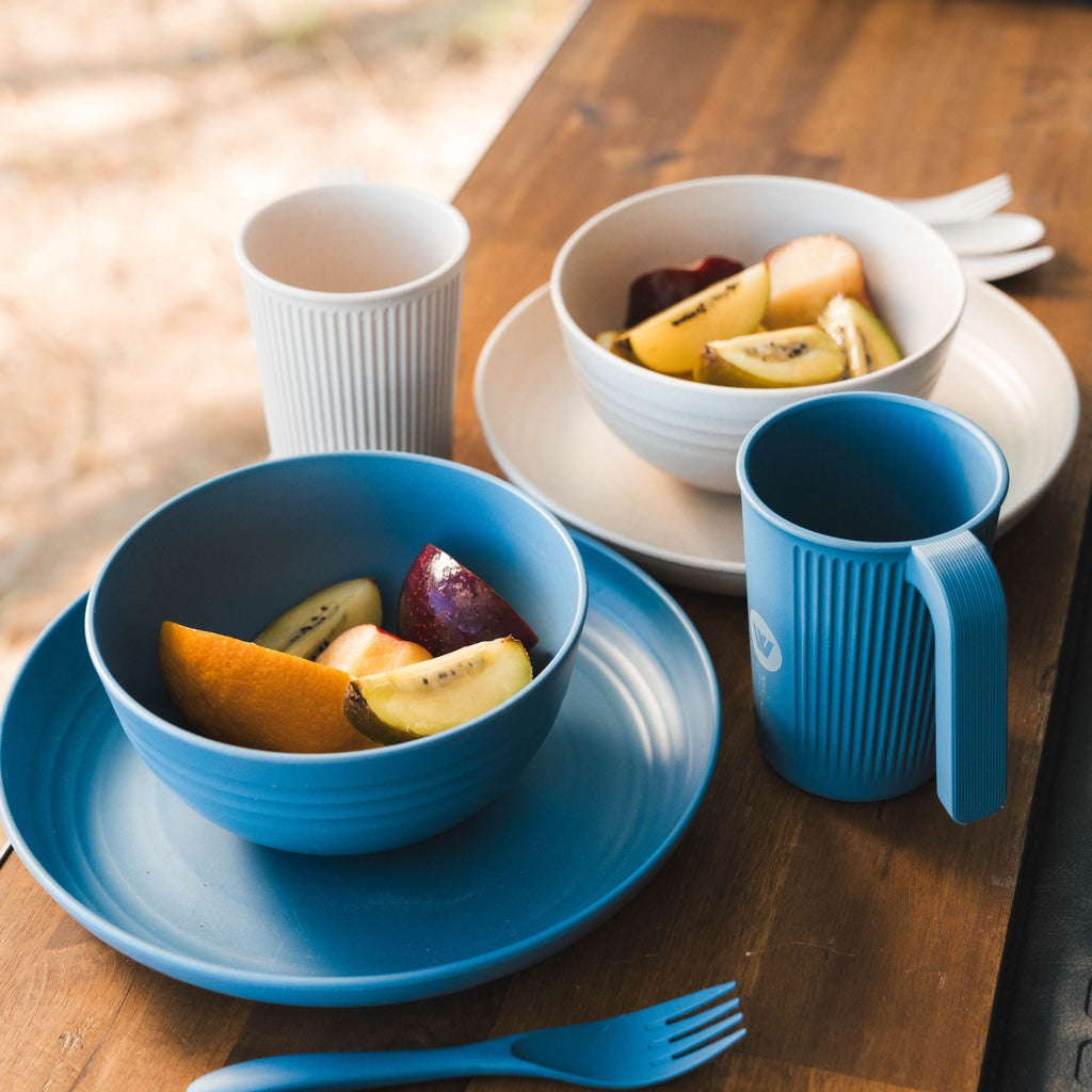Wildtrak 6pc 1-Person Wheat Straw Dinner Set – Beige or Blue - view 3