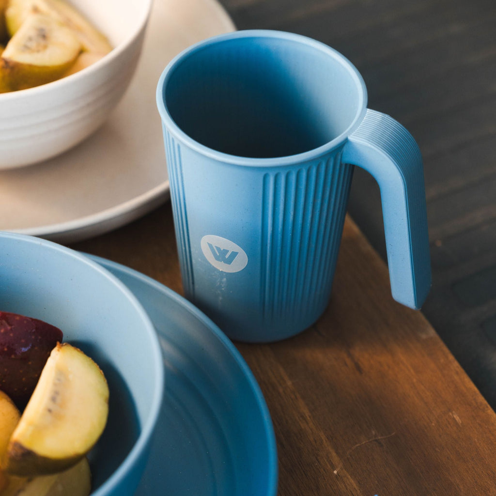 Wildtrak 6pc 1-Person Wheat Straw Dinner Set – Beige or Blue - view 5