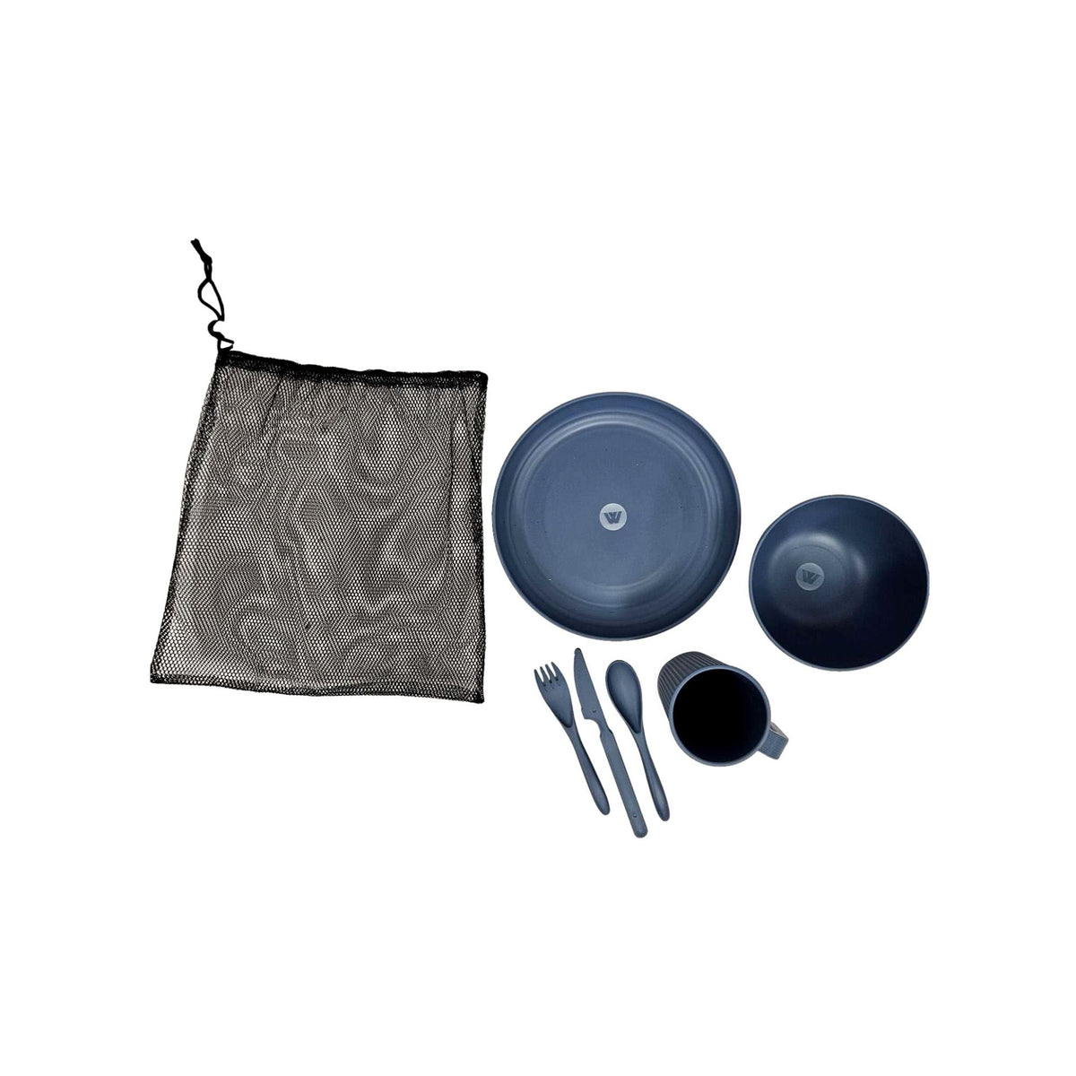 Wildtrak 6pc 1-Person Wheat Straw Dinner Set – Beige or Blue - view 12