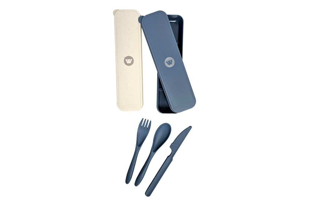 Wildtrak 4 Piece Wheat Straw Cutlery Set in Case - Blue or Beige - view 21