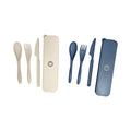 Wildtrak 4 Piece Wheat Straw Cutlery Set in Case - Blue or Beige