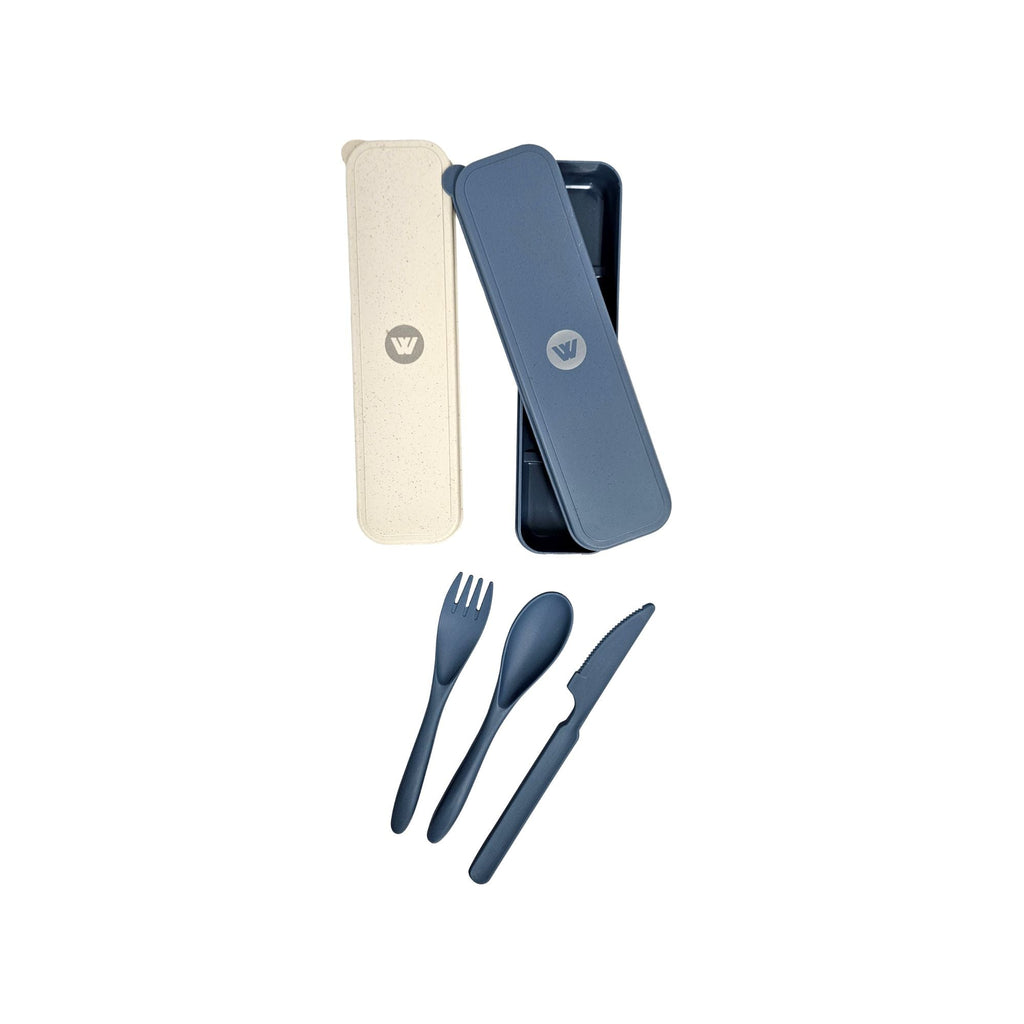Wildtrak 4 Piece Wheat Straw Cutlery Set in Case - Blue or Beige - view 12
