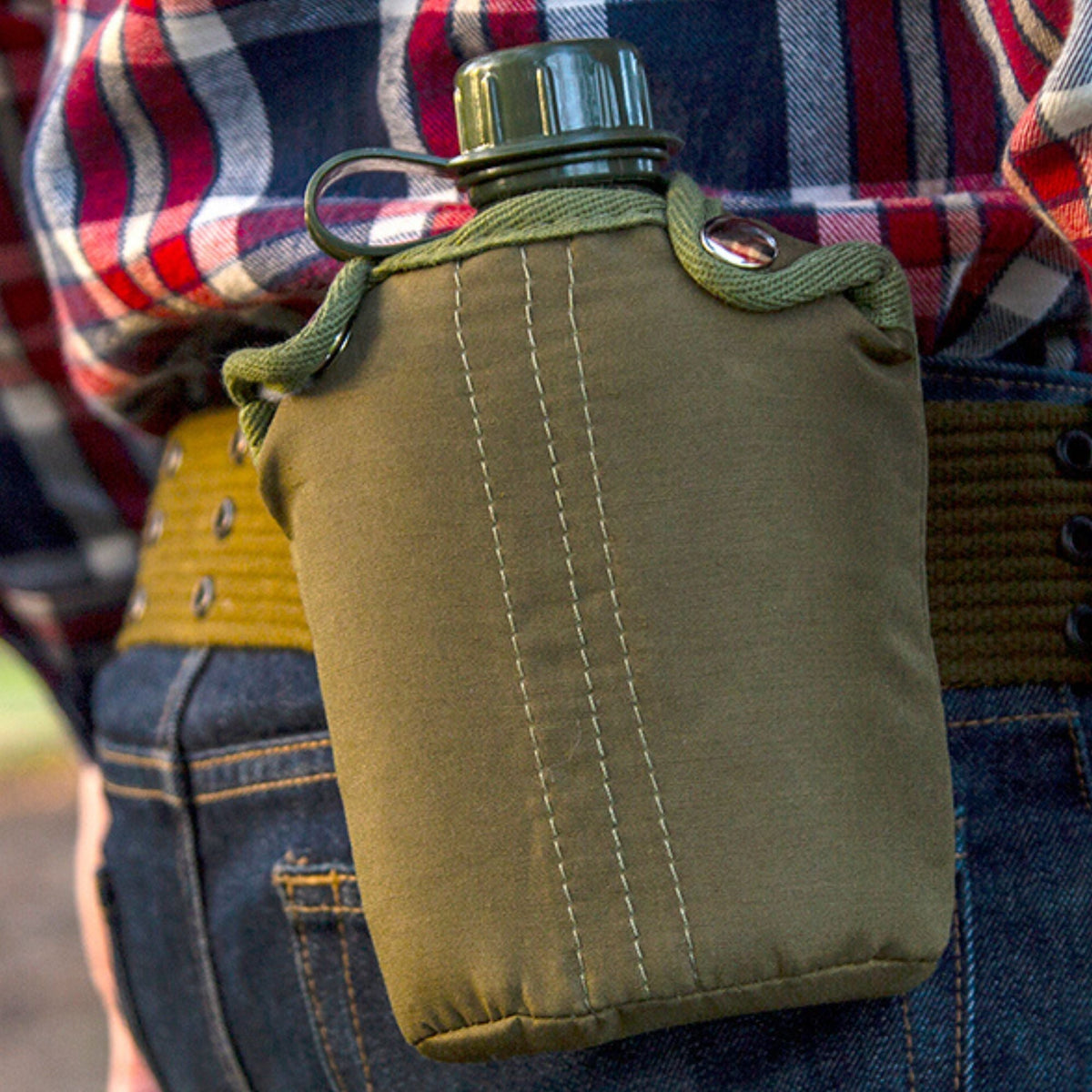 Wildtrak 1-Quart Water Canteen with Cover - Military Green - view 2