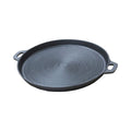 Wildtrak Pre-Seasoned Round Ribbed Cast Iron BBQ Plate with Handles 34cm