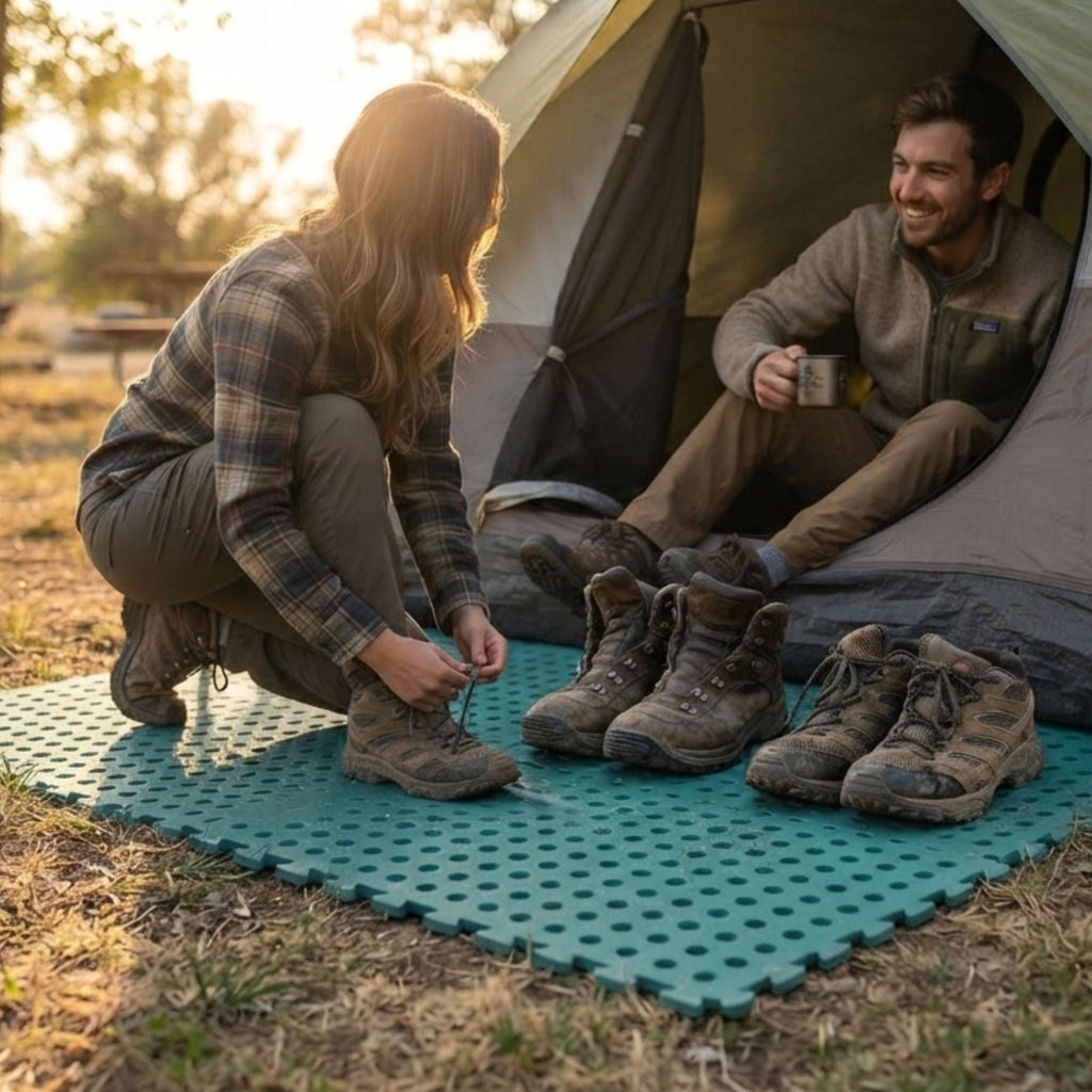 Wildtrak 4 Pack Interlocking Foam Floor Mats Non-Skid, Lightweight - Green 60x60cm - view 2