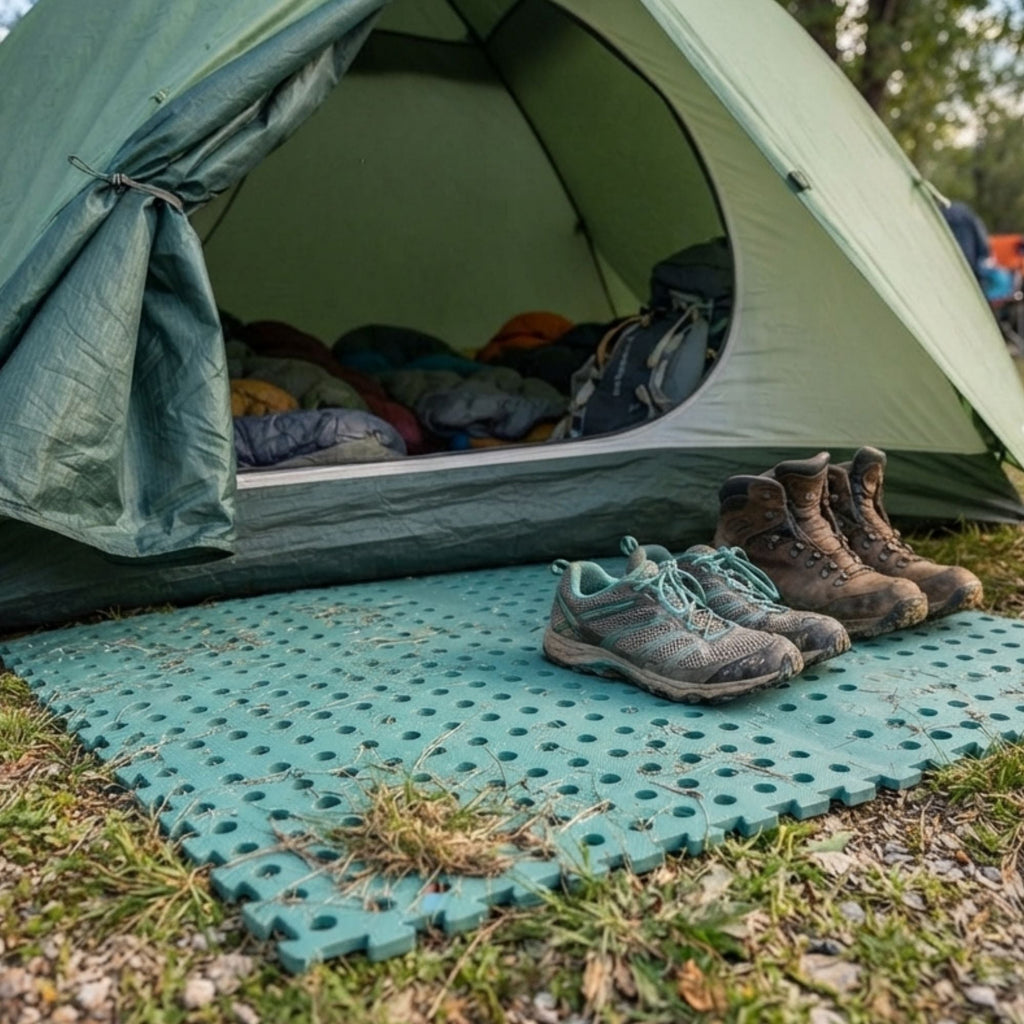 Wildtrak 4 Pack Interlocking Foam Floor Mats Non-Skid, Lightweight - Green 60x60cm - view 5