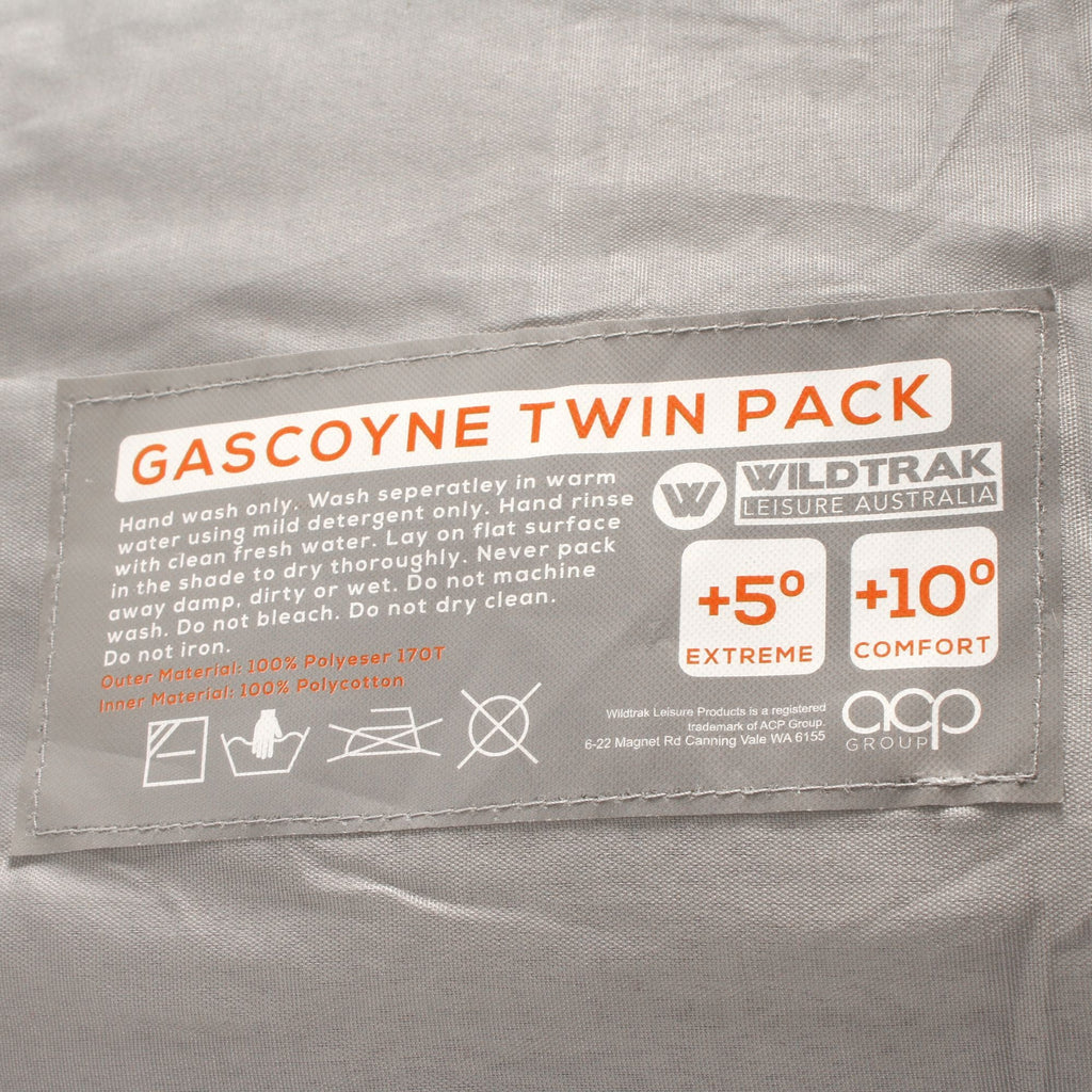 Wildtrak +5°C to +10°C Gascoyne Twin Hooded Sleeping Bag, Single or Double 70 x 230cm - view 3